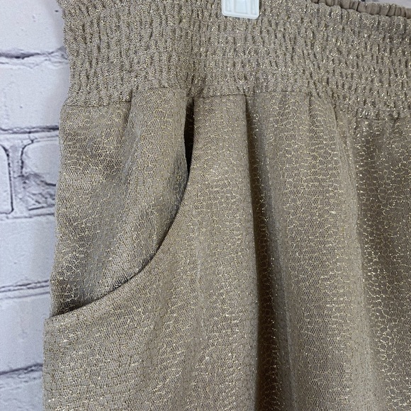 Gap Gold Metallic Stretch Mini Skirt size XXL EUC Plus Sized Skirt - Picture 2 of 6